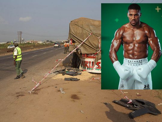 Anthony Joshua lekko ranny w wypadku samochodowym w Nigerii Anthony Joshua lekko ranny w wypadku samochodowym w Nigerii