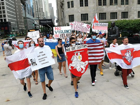 Białorusiński protest w Chicago z polonijnym akcentem