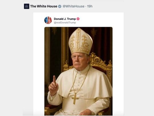 Biały Dom publikuje zdjęcie Trumpa jako papieża stworzone przez AI