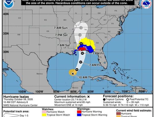 Burza tropikala Isaias przekształca się w huragan zagrażając 30 mln ludzi