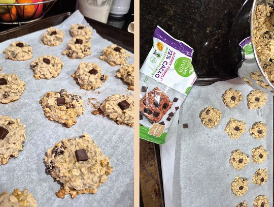 Ciasteczka owsiane z bananem, miodem i rodzynkami