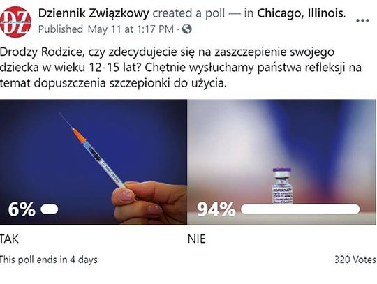 Czy polonijni rodzice chcą zaszczepić swoje dzieci przeciw COVID-19?