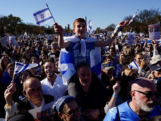 Dziesiątki tysięcy ludzi na demonstracji poparcia dla Izraela w Waszyngtonie