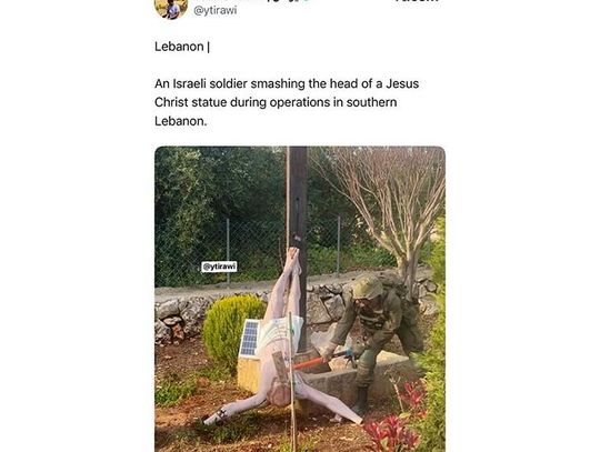 Izraelscy żołnierze, którzy uszkodzili figurę Jezusa, ukarani 30 dniami aresztu; wojsko ustawiło nową figurę