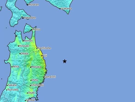 Japonia. Trzęsienie ziemi u północno-wschodnich wybrzeży kraju; wydano ostrzeżenie przed tsunami