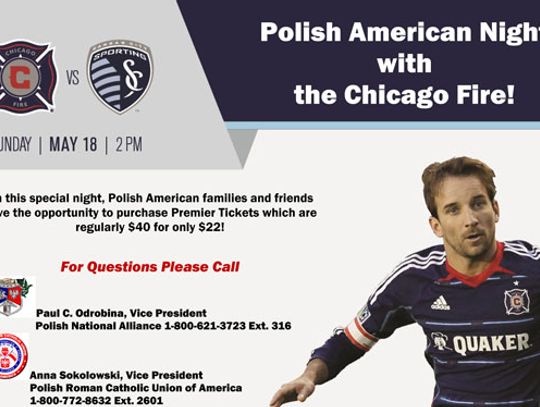 Już w niedzielę "Polish American Night with the Chicago Fire"!