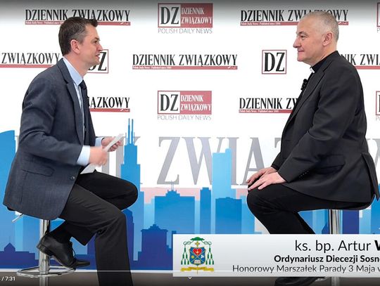 Ksiądz biskup Artur Ważny, honorowy marszałek Parady: Jestem pod wrażeniem religijności Polonii (WIDEO)