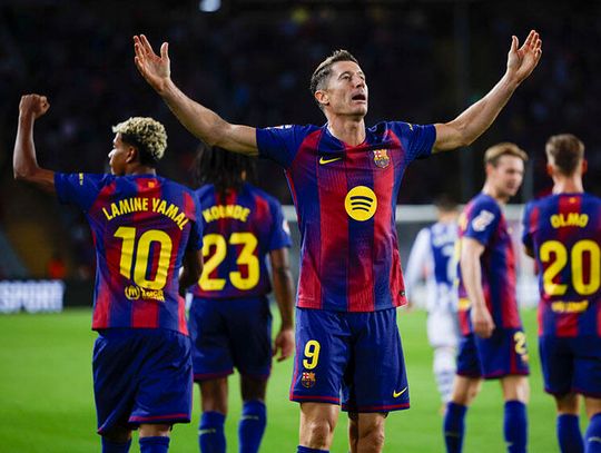 Liga hiszpańska - gol Lewandowskiego, Szczęsny w bramce, Barcelona liderem