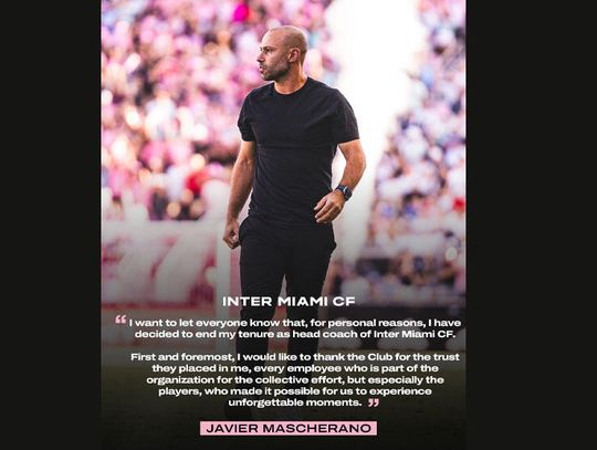Liga MLS - Mascherano zrezygnował z funkcji trenera Interu Miami, drużyny Messiego Liga MLS - Mascherano zrezygnował z funkcji trenera Interu Miami, drużyny Messiego