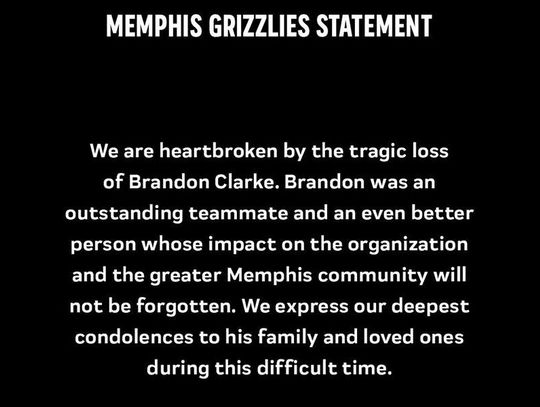 Liga NBA - zmarł koszykarz Memphis Grizzlies Brandon Clarke