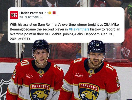 Liga NHL - obrońcy tytuły Panthers zwyciężyli po dogrywce