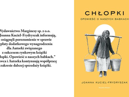 Marginesy i autorka „Chłopek" osiągnęli porozumienie ws. dodatkowego wynagrodzenia