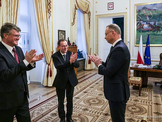 Mariusz Kamiński i Maciej Wąsik na spotkaniu z Andrzejem Dudą w Pałacu Prezydenckim (WIDEO)