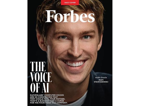 Mateusz Staniszewski na okładce Forbesa – ElevenLabs podbija świat AI