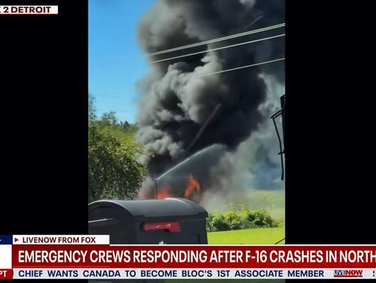 Myśliwiec F-16 rozbił się w Michigan, ewakuowano okolicznych mieszkańców (WIDEO)