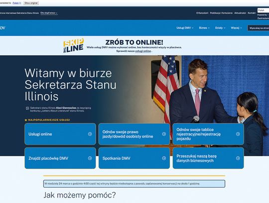 Odnowienie prawa jazdy i inne usługi teraz możliwe po polskui w 130 innych językach na stronie sekretarza stanu Illinois