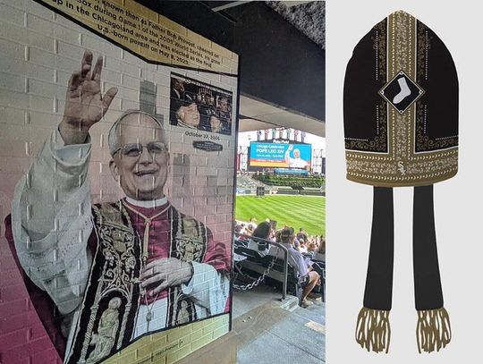 Papieskie czapki White Sox dla wszystkich kibiców podczas sierpniowego meczu