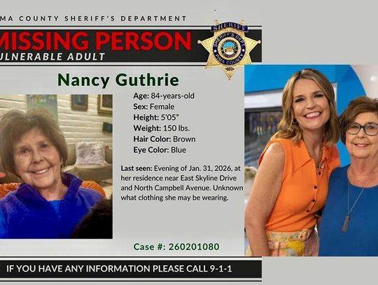 Poszukiwania matki gwiazdy programu „Today", śledczy mówią o możliwym porwaniu 84-letniej  Nancy Guthrie