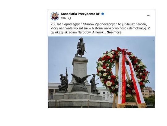 Prezydent Karol Nawrocki złożył Amerykanom gratulacje z okazji 250. rocznicy niepodległości USA