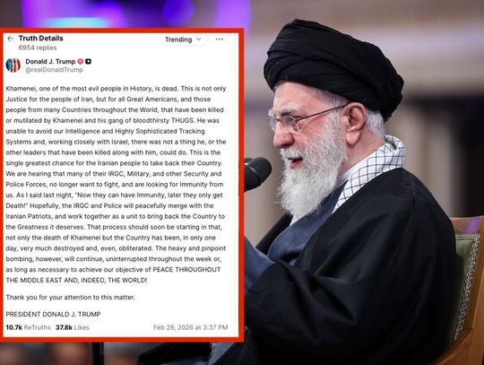 Prezydent Trump: ajatollah Ali Chamenei nie żyje