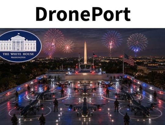 Prezydent Trump chce, by na dachu sali balowej przy Białym Domu powstał port dronowy