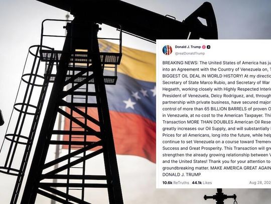 Prezydent Trump ogłosił porozumienie w sprawie objęcia kontroli nad częścią wenezuelskiej ropy