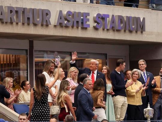 Prezydent Trump przybył na finał mężczyzn tenisowego turnieju US Open