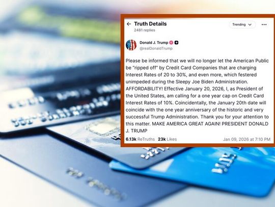 Prezydent Trump wezwał do wprowadzenia limitu oprocentowania kart kredytowych do 10 proc.