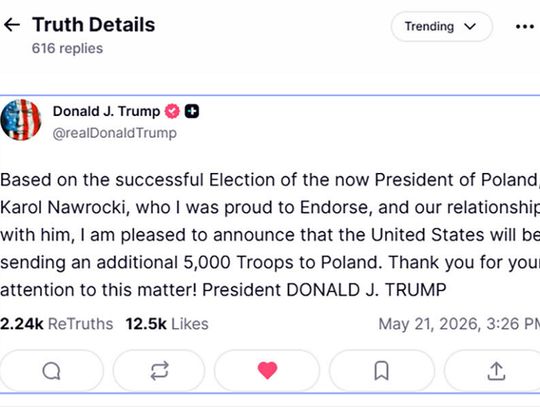 Prezydent Trump: wyślemy do Polski 5 tys. dodatkowych żołnierzy
