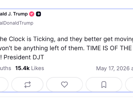 Prezydent Trump: z Iranu „nic nie zostanie”, jeśli szybko nie zawrze pokoju