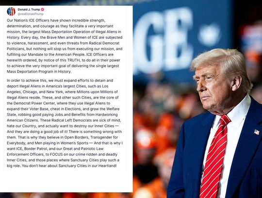 Prezydent Trump zapowiada masowe deportacje w miastach rządzonych przez Demokratów