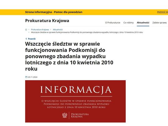 Prokuratura Krajowa wszczęła pięć śledztw dot. podkomisji smoleńskiej