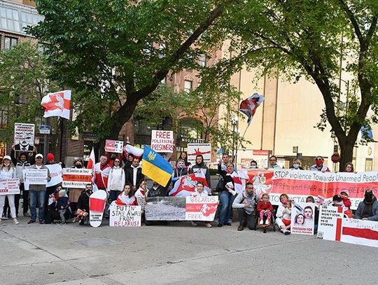 Protest Białorusinów z żądaniami nałożenia sankcji