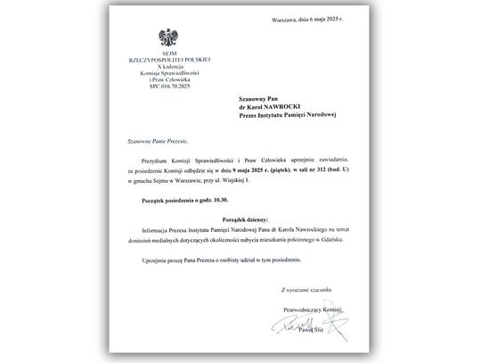 Sejmowa komisja sprawiedliwości wezwała Nawrockiego do złożenia wyjaśnień ws. mieszkania