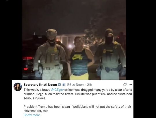 Sekretarz DHS Kristi Noem w Elgin obserwowała nalot ICE