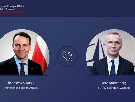 Sikorski rozmawiał ze Stoltenbergiem o szczegółach naruszenia polskiej przestrzeni powietrznej przez rosyjski pocisk