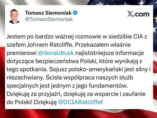 Tomasz Siemoniak spotkał się z szefem CIA Johnem Ratcliffe'em