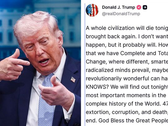 Trump o Iranie: tej nocy zginie cała cywilizacja i nigdy się nie odrodzi