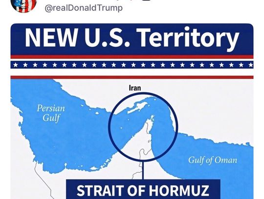 Trump opublikował grafikę z cieśniną Ormuz i podpisem „nowe terytorium USA”