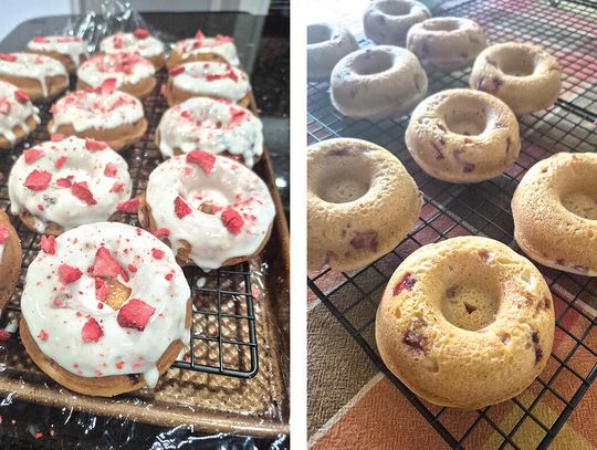 Truskawkowe pieczone pączki