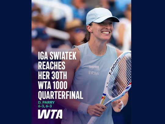 Turniej WTA w Cincinnati - awans Świątek do ćwierćfinału