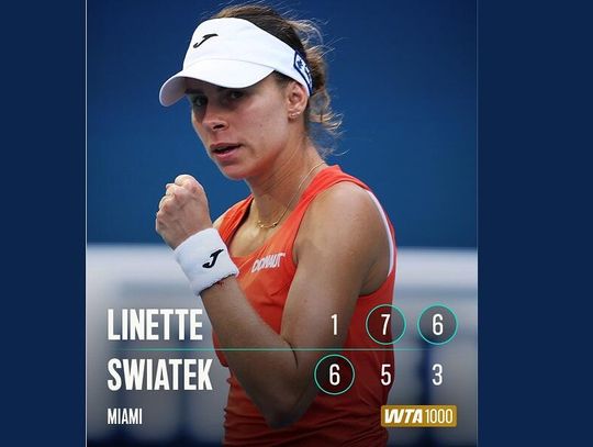 Turniej WTA w Miami - Świątek przegrała z Linette w drugiej rundzie Turniej WTA w Miami - Świątek przegrała z Linette w drugiej rundzie