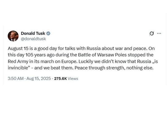 Tusk: 15 sierpnia to dobry dzień na rozmowy z Rosją o wojnie i pokoju
