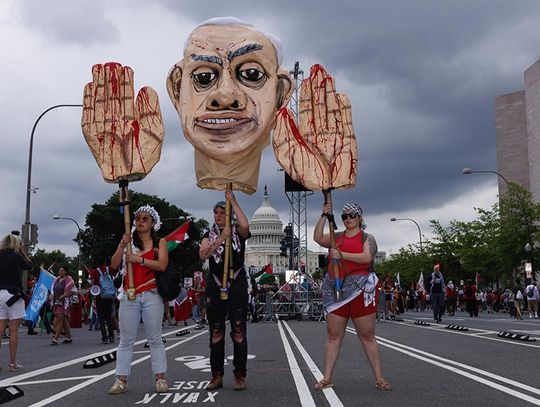 USA, Izrael. Protesty w czasie wystąpienia Netanjahu przed Kongresem USA (ZDJĘCIA)