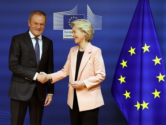 Von der Leyen: Polacy są przywiązani do demokracji; Tusk: jestem w KE, by przyspieszyć proces powrotu do pełnej obecności Polski w UE