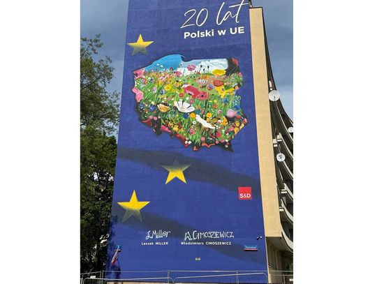 W Warszawie odsłonięto mural z okazji 20-lecia wejścia Polski do UE