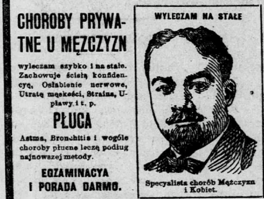 Z Archiwum Redakcyi. Choroby prywatne u mężczyzn i inne dolegliwości Polonii w 1908 r. (PODCAST) ? POSŁUCHAJ