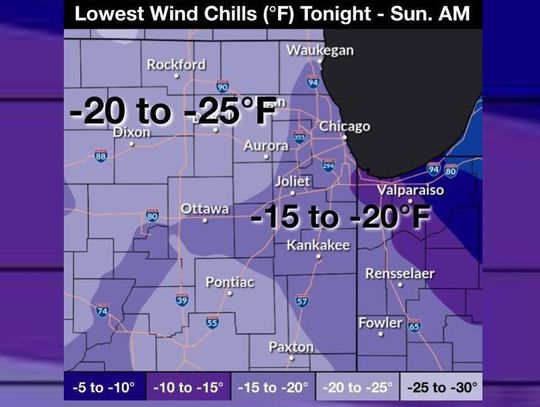 Znaczna część Midwestu pod wpływem arktycznego powietrza Znaczna część Midwestu pod wpływem arktycznego powietrza