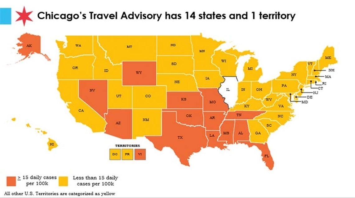 14 stanów znów na chicagowskiej liście kwarantanny