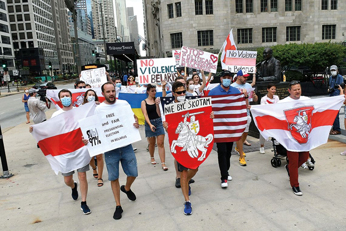 Białorusiński protest w Chicago z polonijnym akcentem